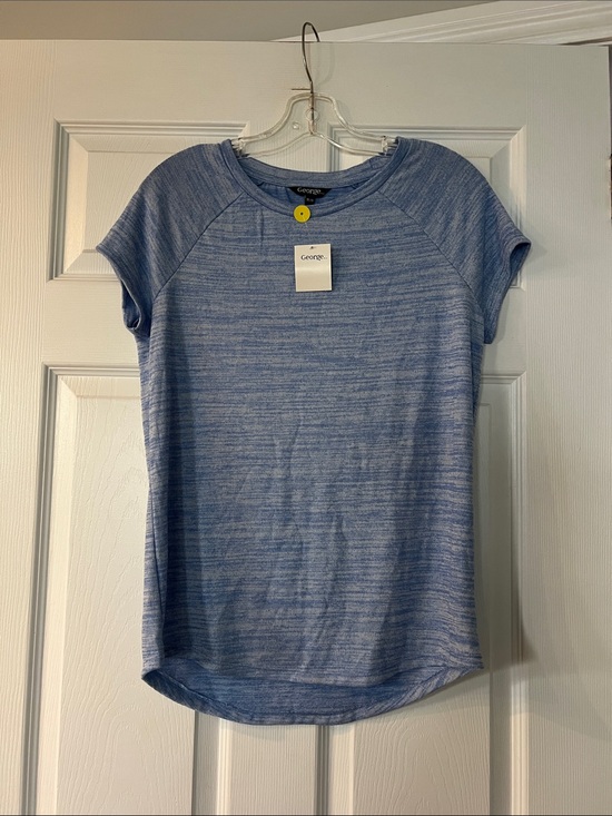 George Tops - George Light Heather Blue Short Sleeve Crew Neck Top